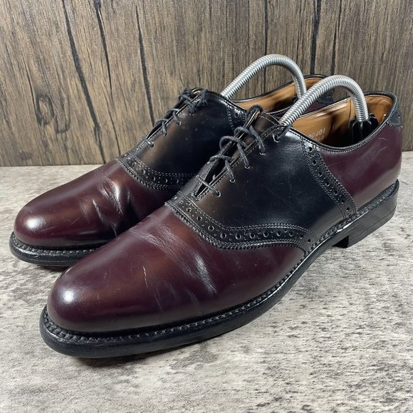 Allen Edmonds Polo Shelton Burgundy Leather Oxford Dress Shoes Sz 11.5 A Narrow - Picture 2 of 10